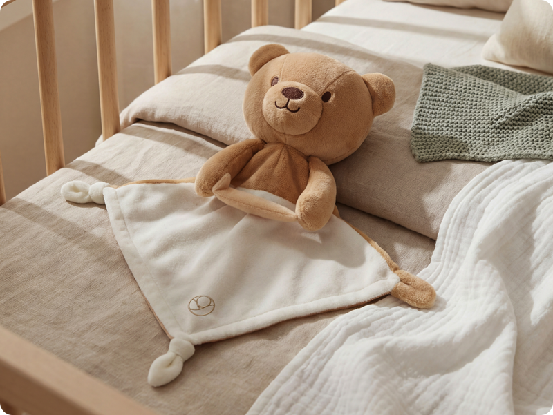 Snug a Bug comforter resting in baby's crib
